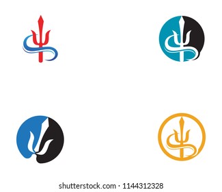 Magic trident logo and symbols template vector

