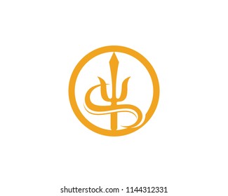 Magic trident logo and symbols template vector
