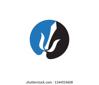 Magic trident logo and symbols template vector
