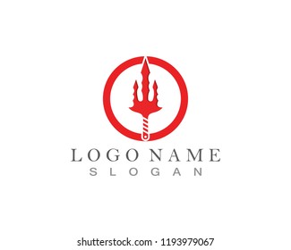 Magic trident logo and symbols template vector