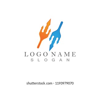 Magic trident logo and symbols template vector