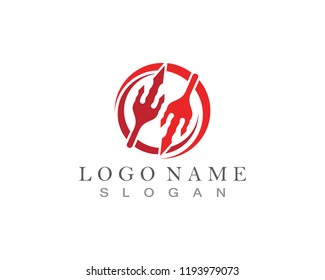 Magic trident logo and symbols template vector