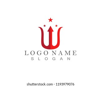 Magic trident logo and symbols template vector