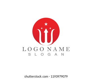 Magic trident logo and symbols template vector