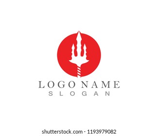 Magic trident logo and symbols template vector