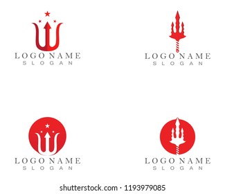 Magic trident logo and symbols template vector