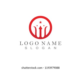 Magic trident logo and symbols template vector