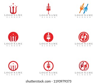 Magic trident logo and symbols template vector