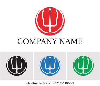 Magic trident logo and symbols template vector