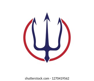 Magic trident logo and symbols template vector