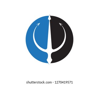 Magic trident logo and symbols template vector
