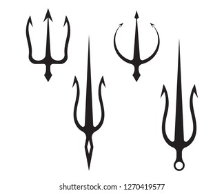 Magic trident logo and symbols template vector