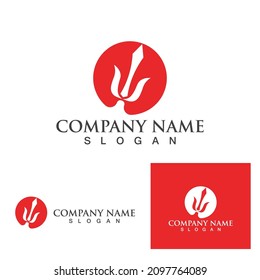 Magic trident logo and symbols template vector
