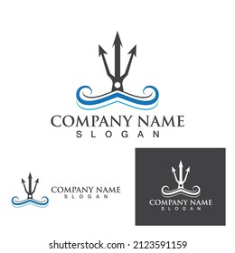 Magic trident logo and symbols template vector
