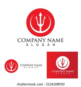 Zaubertrident-Logo und Symbolvorlage Vektorgrafik
