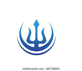 Magic trident logo and symbols template vector
