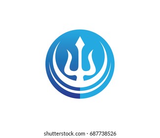 Magic trident logo and symbols template vector
