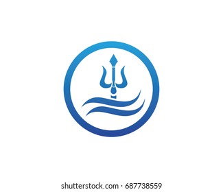 Magic trident logo and symbols template vector
