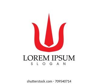 Magic trident logo and symbols template vector
