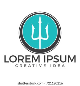 Magic trident logo and symbols template vector design.