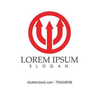 Magic trident logo and symbols template vector
