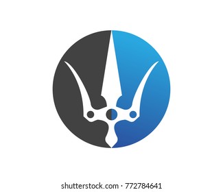 Magic trident logo and symbols template vector