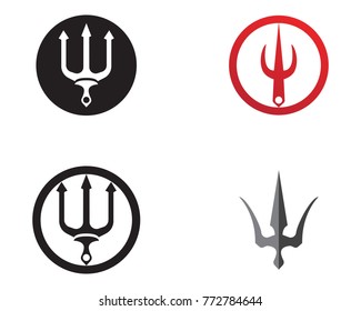 Magic trident logo and symbols template vector
