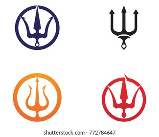 Magic trident logo and symbols template vector