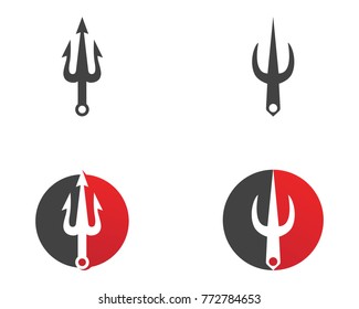 Magic trident logo and symbols template vector