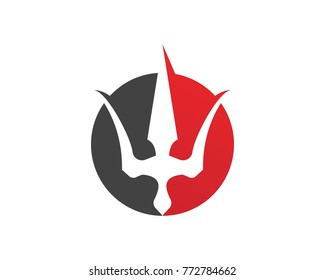 Magic trident logo and symbols template vector