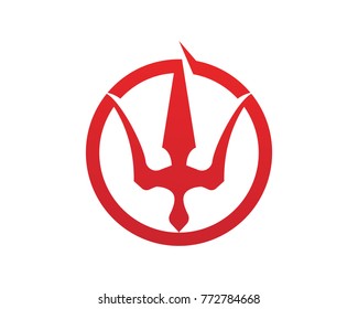 Magic trident logo and symbols template vector