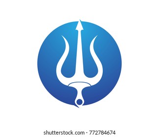 Magic trident logo and symbols template vector