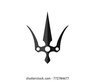 Magic trident logo and symbols template vector