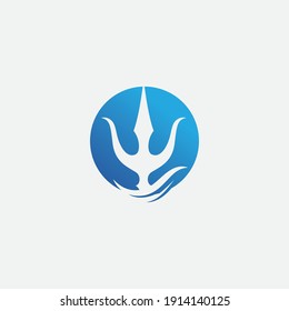 Magic Trident of Wave Logo Template