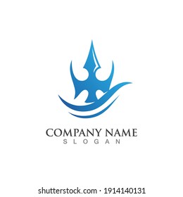 Magic Trident of Wave Logo Template