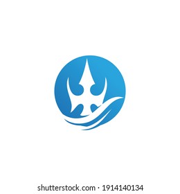 Magic Trident of Wave Logo Template