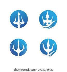 Magic Trident of Wave Logo Template