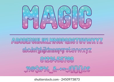 Magic Typography. Decorative Color Font Set for Magical and Mystical Designs