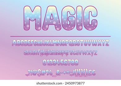 Magic Typography. Decorative Color Font Set