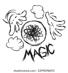 Magic Typography Patch V70 Patch Streetwear, Urban Design Black and White Colors Patch Commercial Use