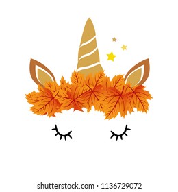 Magic unicorn and autumn