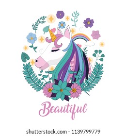 Magic unicorn cartoon