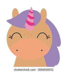 Magic unicorn in cartoon style. Vector illustration. For kids stuff, card, posters, banners, children books, printing on the pack, printing on clothes, wallpaper, textile or dishes.