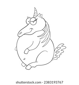 Magisches Einhorn. Kindergeschichten. Magische Linienkunst. Vektorgrafik