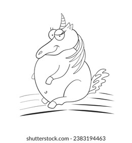 Magisches Einhorn. Kindergeschichten. Magische Linienkunst. Vektorgrafik