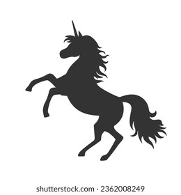 Magic unicorn icon silhouette, Stylish icons, vintage, background, horses tattoo. Hand drawn unicorn vector illustration, outline black