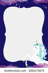 Magic unicorn post card design