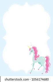 Magic unicorn post card design