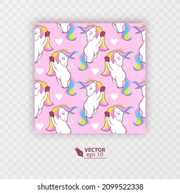 Magic unicorn seamless pattern with pastel colors seamless pattern cartoon style