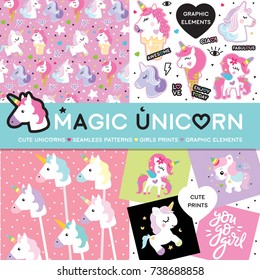 Magic unicorn set pastel